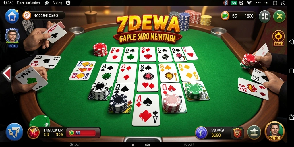 Screenshot gameplay Gaple di 7DEWA yang seru dan interaktif.