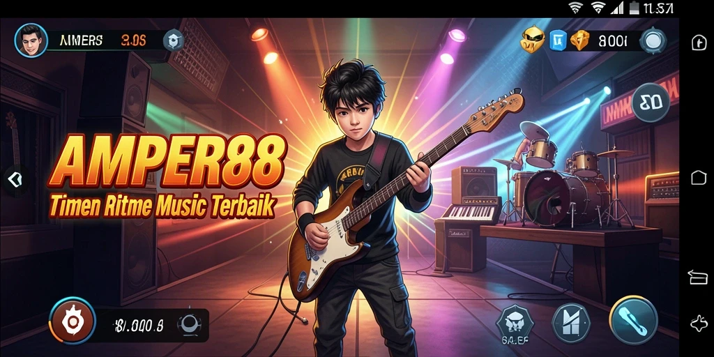 Gameplay AMPER88 yang mengasyikkan dengan alat musik virtual.