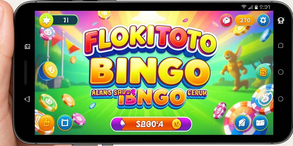 Tampilan gameplay menarik dari FLOKITOTO yang penuh warna.