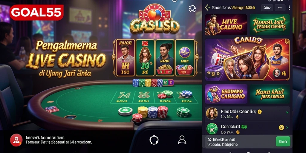 Tampilan gameplay Live Casino yang seru di GOAL55 dengan dealer profesional.