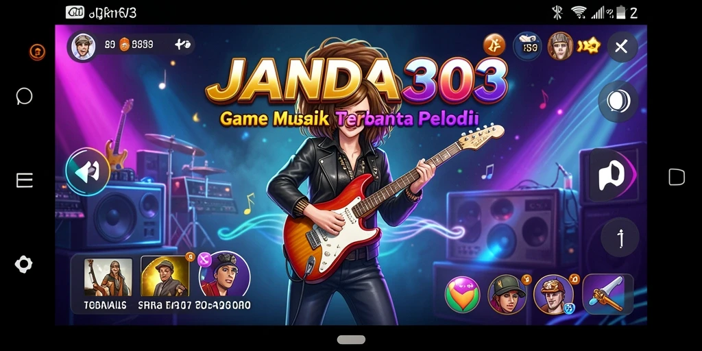 Tampilan gameplay JANDA303 dengan berbagai genre musik yang seru.