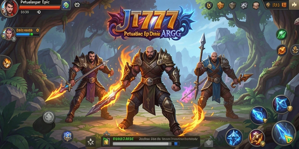 Tampilan gameplay yang mendebarkan di JT777 saat bertempur melawan bos.