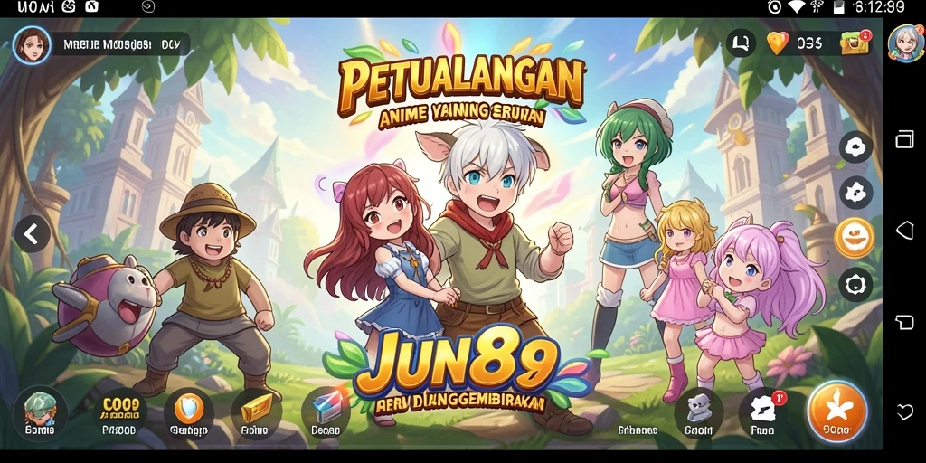 Screenshot gameplay JUN88 menampilkan aksi pertarungan karakter Anime.