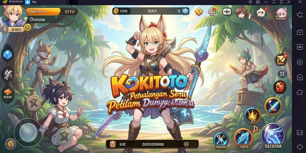 Gameplay KOKITOTO yang menampilkan petualangan karakter Anime.