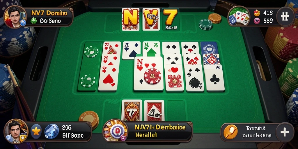 Screenshot gameplay NV77 menampilkan aksi seru permainan Domino.