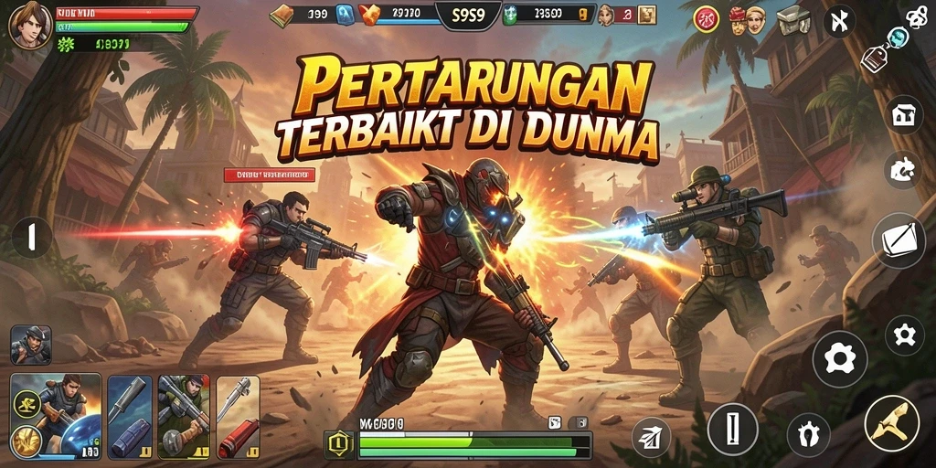 Screenshot gameplay S9S9 yang menampilkan aksi pertarungan seru.