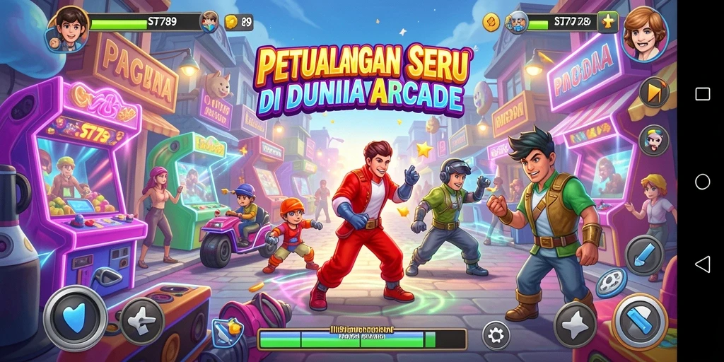 Tampilan gameplay ST789 dengan karakter dan level yang menarik.