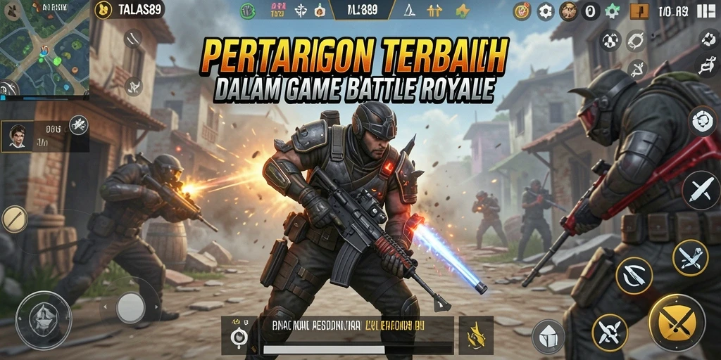 Tampilan gameplay menegangkan dalam pertarungan Battle Royale.