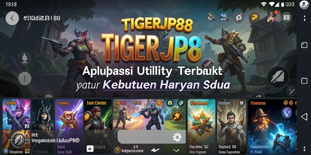 Tampilan antarmuka aplikasi TIGERJP88 yang modern dan fungsional.